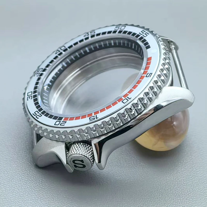 Фото Корпус для часов Mod Silver SKX007 с плоским сапфировым стеклом для NH35 NH36 4R 6R 7S, мужские детали для ремонта циферблата 28,5 мм №2