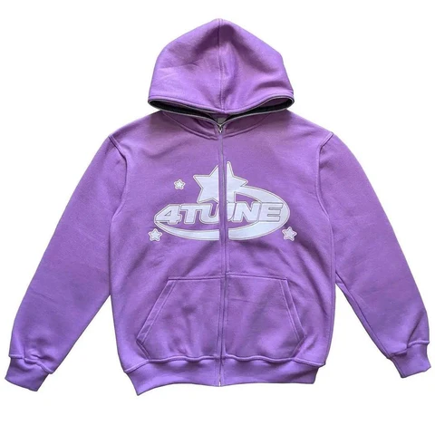 Women Star Letter Print Hoodies Y2K Retro Harajuku Oversized Long Sleeve Sweatshirts Hip Hop Gothic Zip Up Loose Hooded Jackets