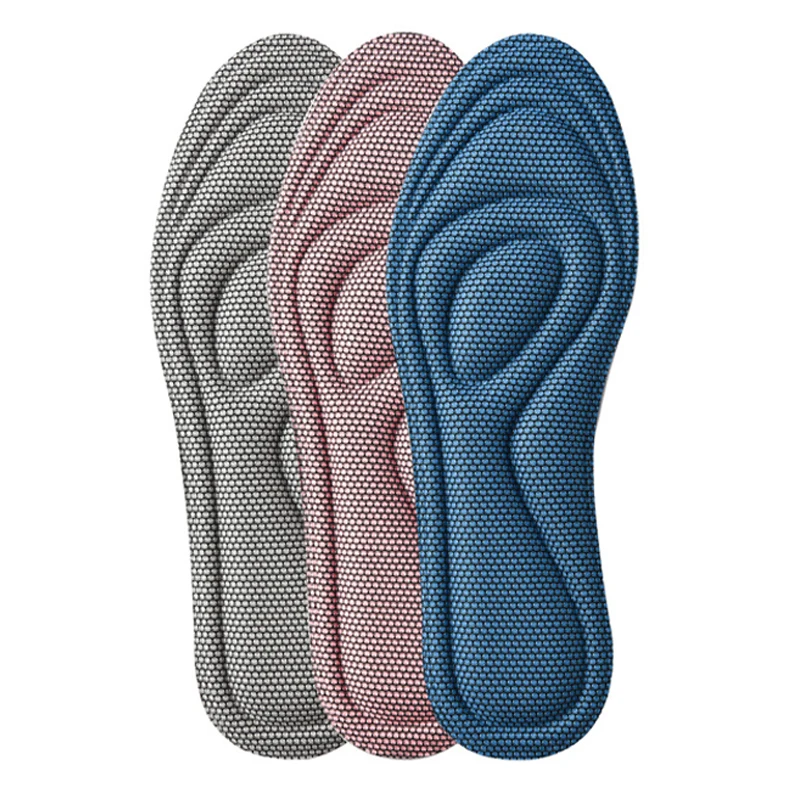 

4D Memory Foam Orthopedic Insoles Shock-absorbing Massage Deodorization Sweat Absorption Insert Sport Shoes Running Pads