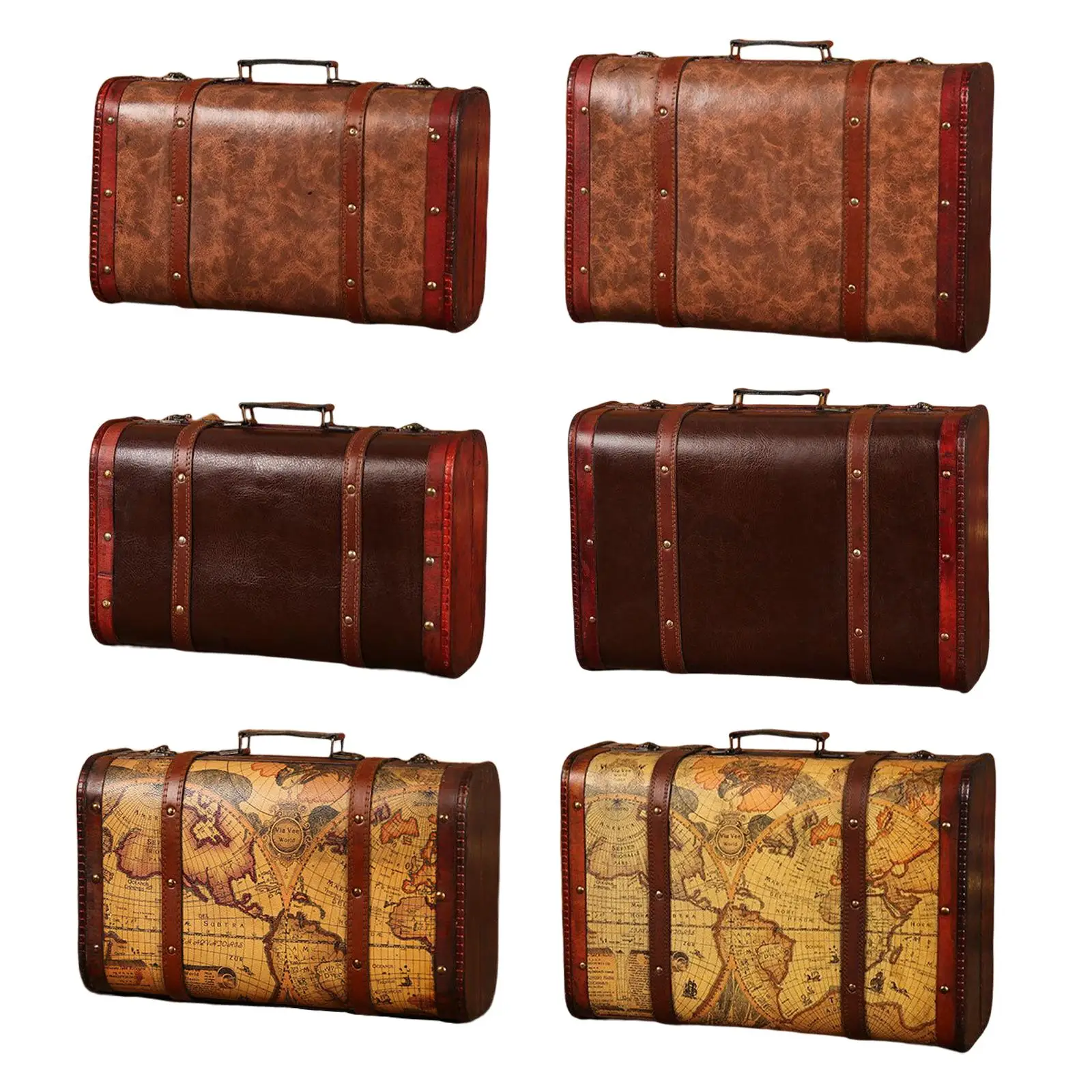

Vintage Wood Box Chest Photo Suitcase Suitcases Ornaments Antique Window Collection For Bedroom Suitcase Shop Props Decorative