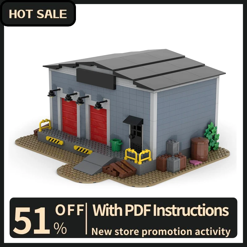 Новый город хит продаж вид на улицу Moc модульная складская модель строительные