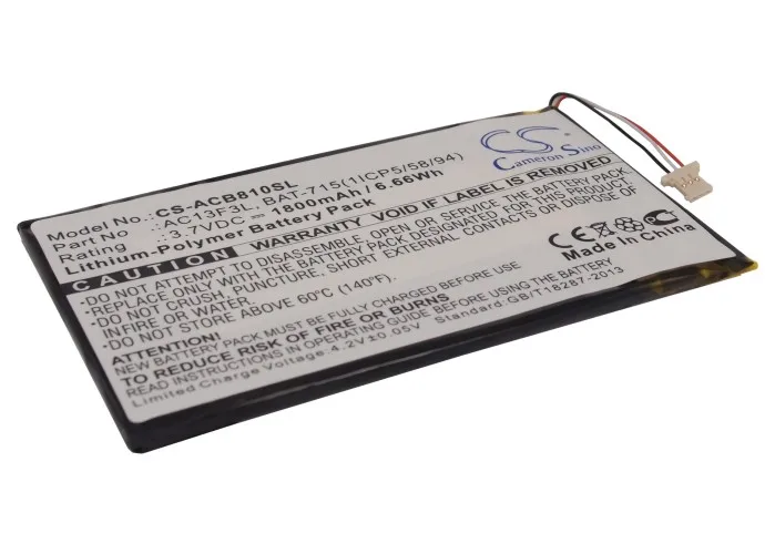 

Tablet Battery For Acer BAT-715(1ICP5/58/94) KT.0010G.002D B1-A71 Tab B1 Iconia B1-A71-83174G00nk