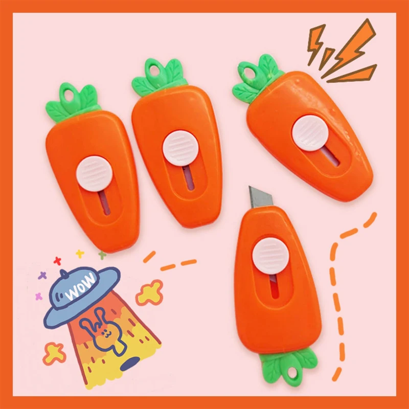 

Portable Mini Utility Knives Carrot Express Unpacking Envelope Office Paper Kawaii Knife Utility Knife Paper Cutter Cute Knife