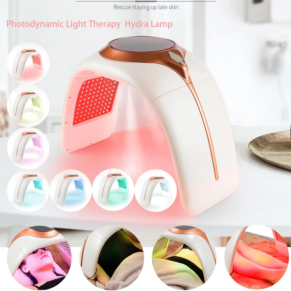 7 Colors PDT LED Photon Therapy Lamp Hot & Cold Spray Hydrating Full Body Beauty Acne Removal Anti Wrinkle Lighten Rejuvenation
