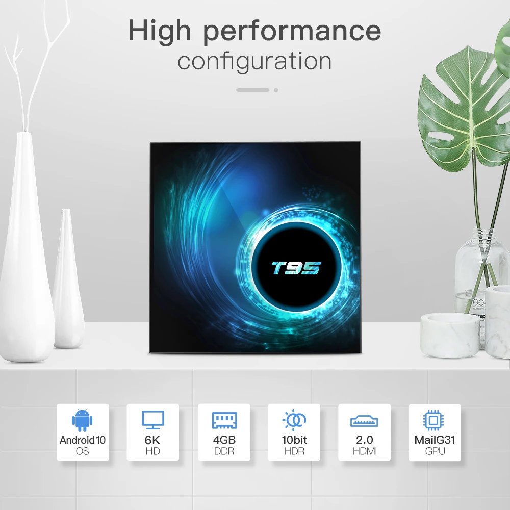 ТВ-приставка T95 Android 10 6k Wi-Fi 2 4 ГГц 4k 8 + 64/128 ГБ