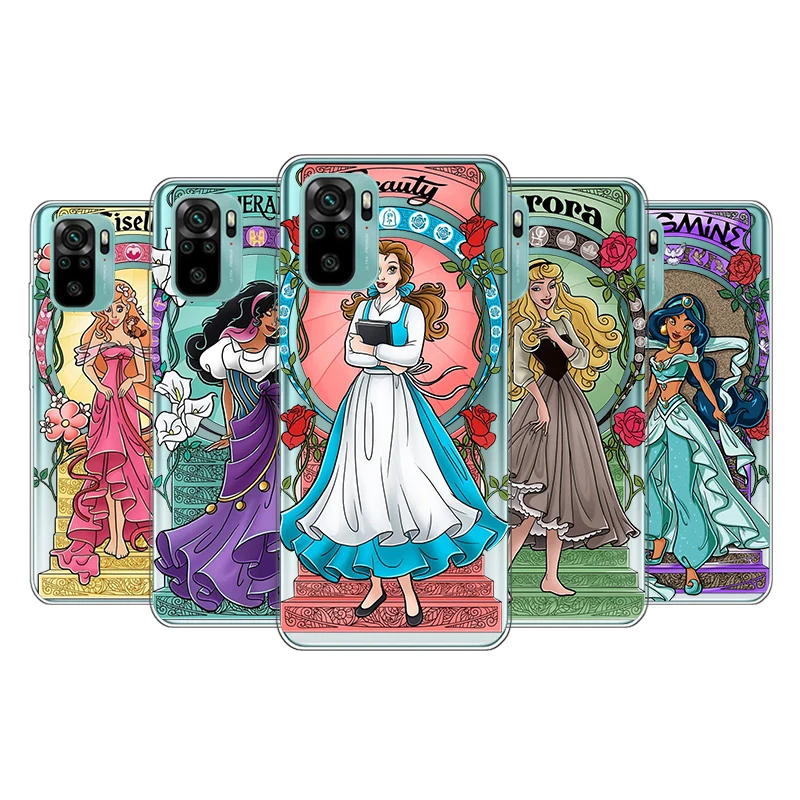 

Transparent Cover Disne Beautiful Princess For Xioami Redmi Note 10 10S 9T 9S 9 8T 8 7S 7 6 5A 5 4X 4 Pro Max Phone Case