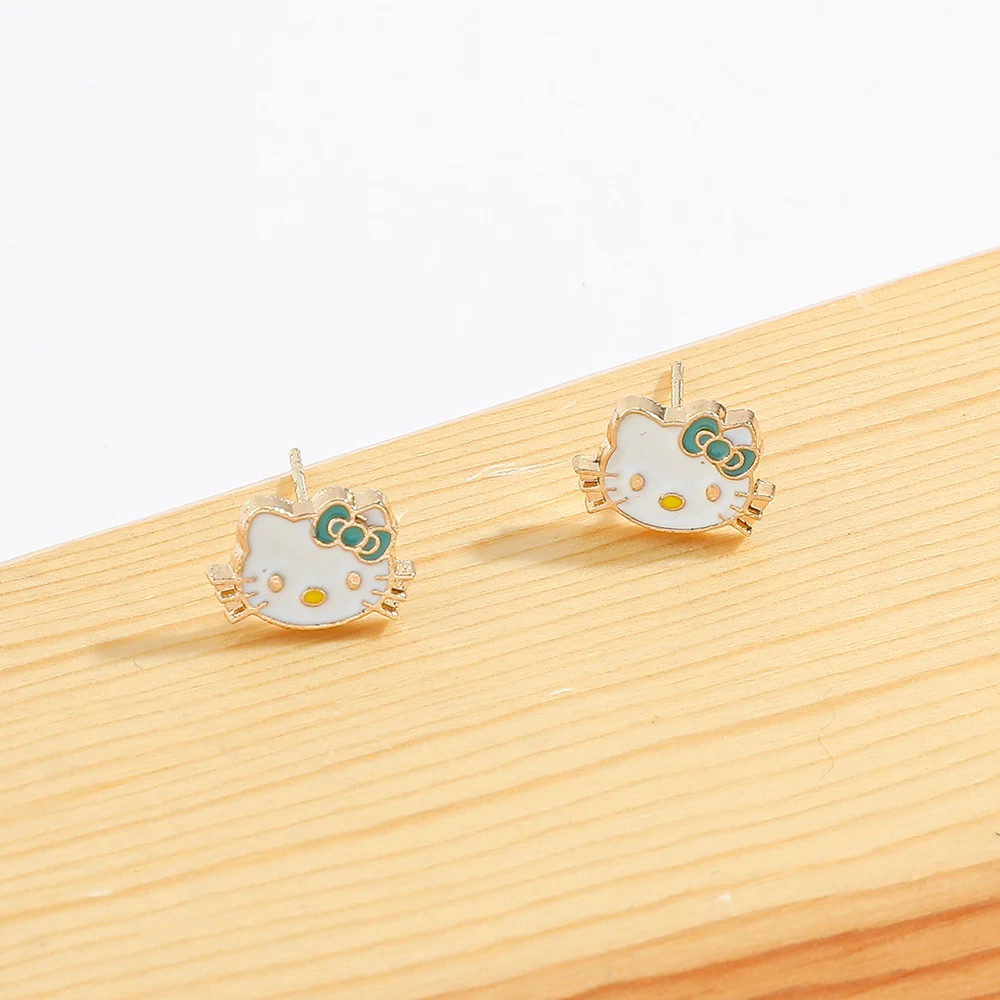 Серьги в стиле аниме Sanrio милые металлические серьги-гвоздики с мультяшным