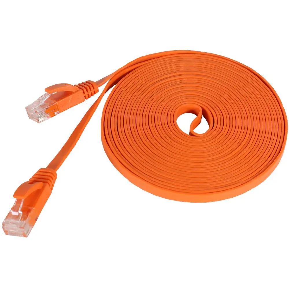 

26,99 Zuiver Koperdraad CAT6 плоский Utp Ethernet сетевой кабель RJ45 патч-кабель Lan zборочный/умный/оранжевый цвет/1 м