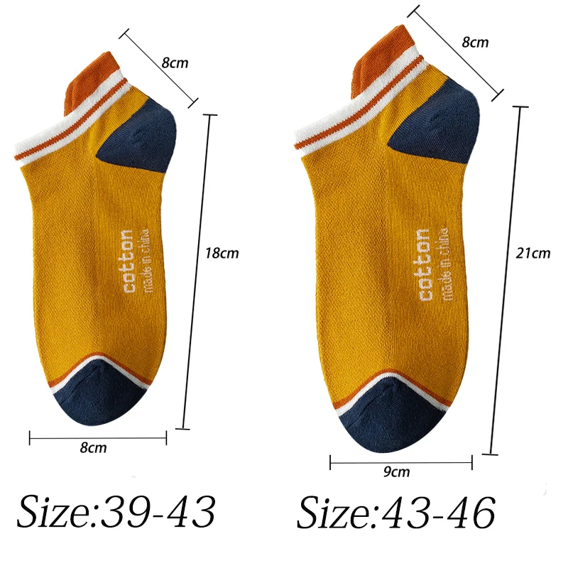 4 Pairs High Quality Men Ankle Socks Breathable Cotton Low Short Casual Stripe Anti-wear Fashion Four Seasons Street Plus Size