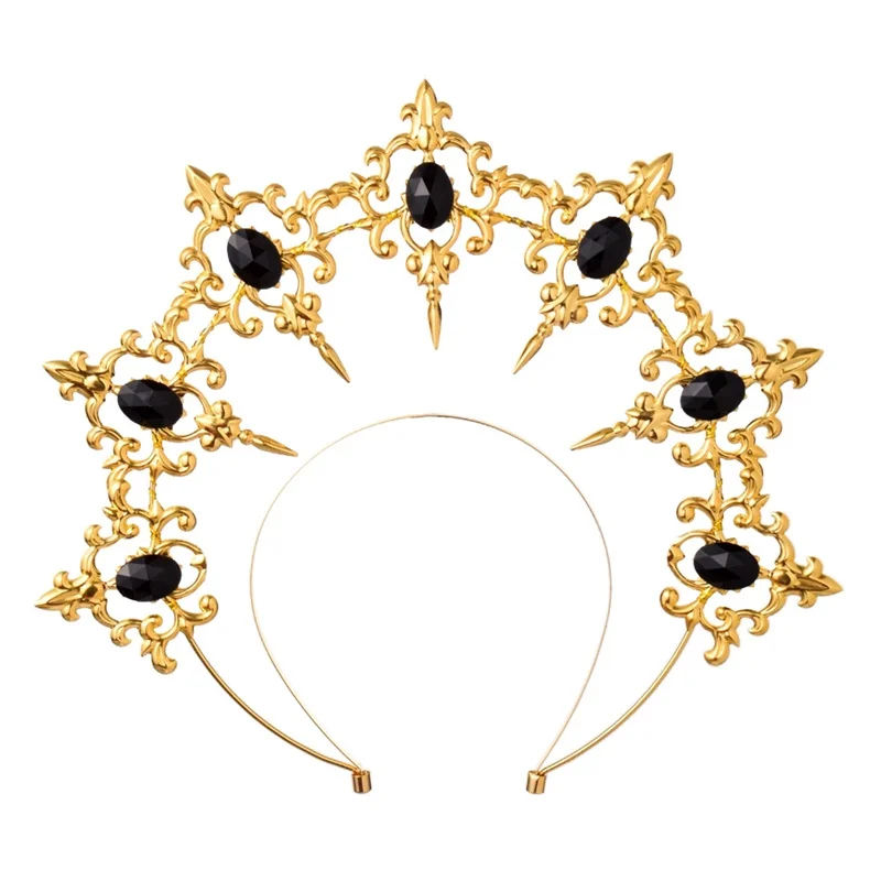 

Головной убор Halo Crown, повязка на голову, Дева Мария, барокко, металлические шипы, Тиары для вечерние, готика, Лолита, косплей, головной убор, ак...