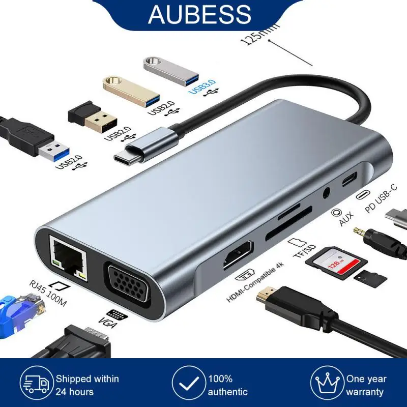 

Aluminum Alloy 11 In 1 Computer Converter Portable Computer Extender High Speed Transmission Laptop Extender 4k Fast Charging