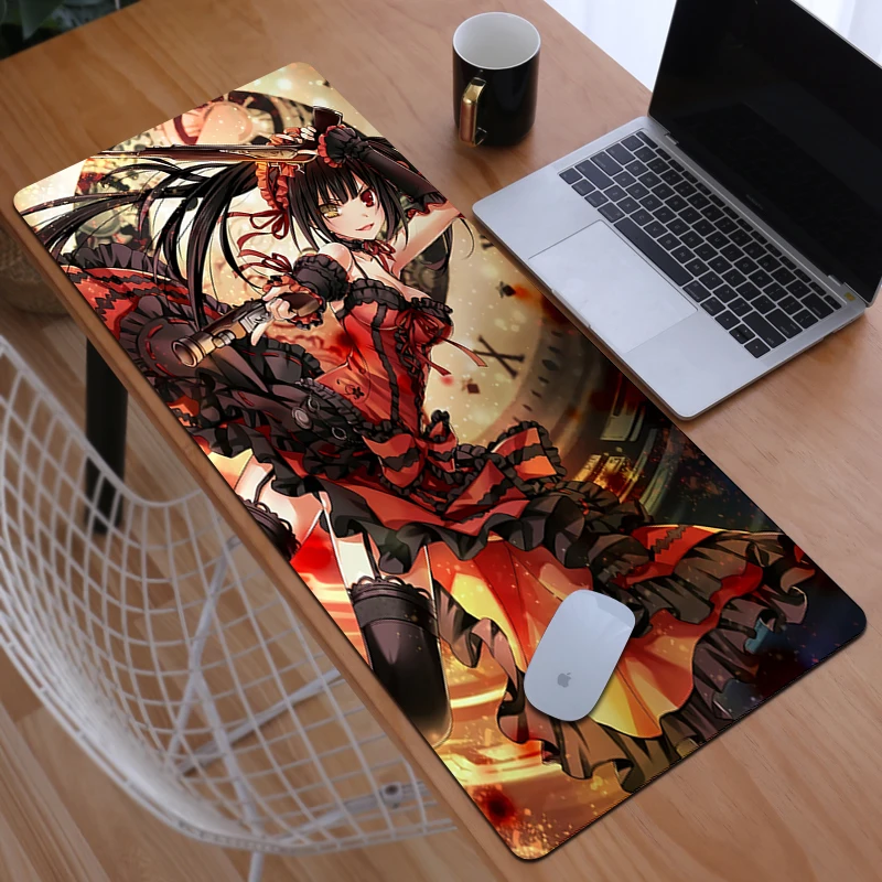 

Gamer Keyboard Pad Tokisaki Kurumi Mouse Carpet Pc Cabinet Games Gaming Accessories Computer Desks Mousepad Anime Desk Mat Mats