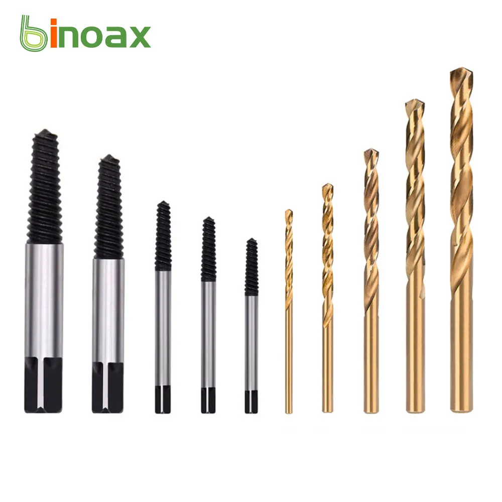 Binoax 5 шт. экстрактор поврежденных винтов с M35 HSS кобальтовые спиральные сверла