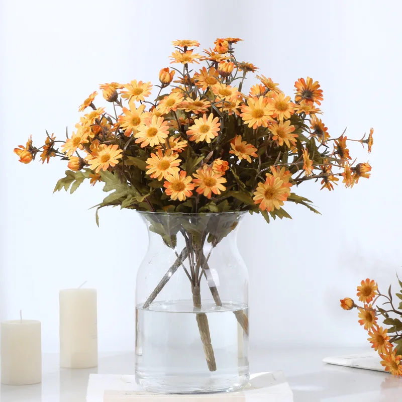 Autumn Daisy Simulation Flower: 24 Autumn Daisies Garden Artificial Flower Decoration