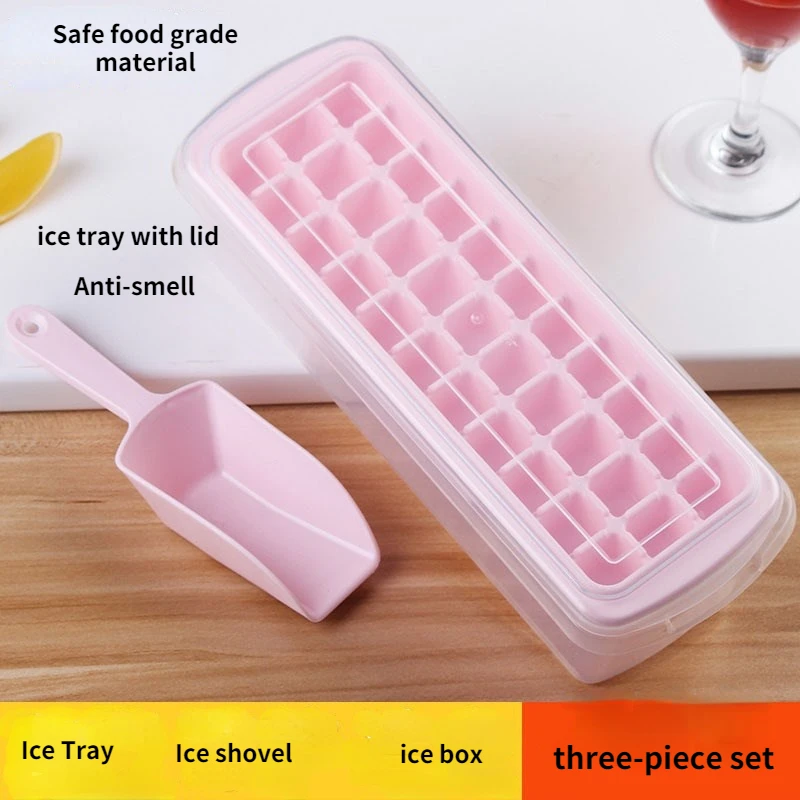 

33 Grid Ice Box with Lid Homemade Ice Artifact Household Small Freezer Refrigerator Frozen Ice Cube Mold Kitchen Accessories