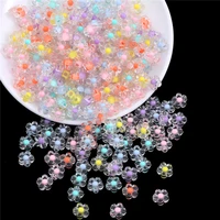 50pcs 12mm clear acrylic sunflowers beads loose spacer beads for jewelry making diy handmade accessories