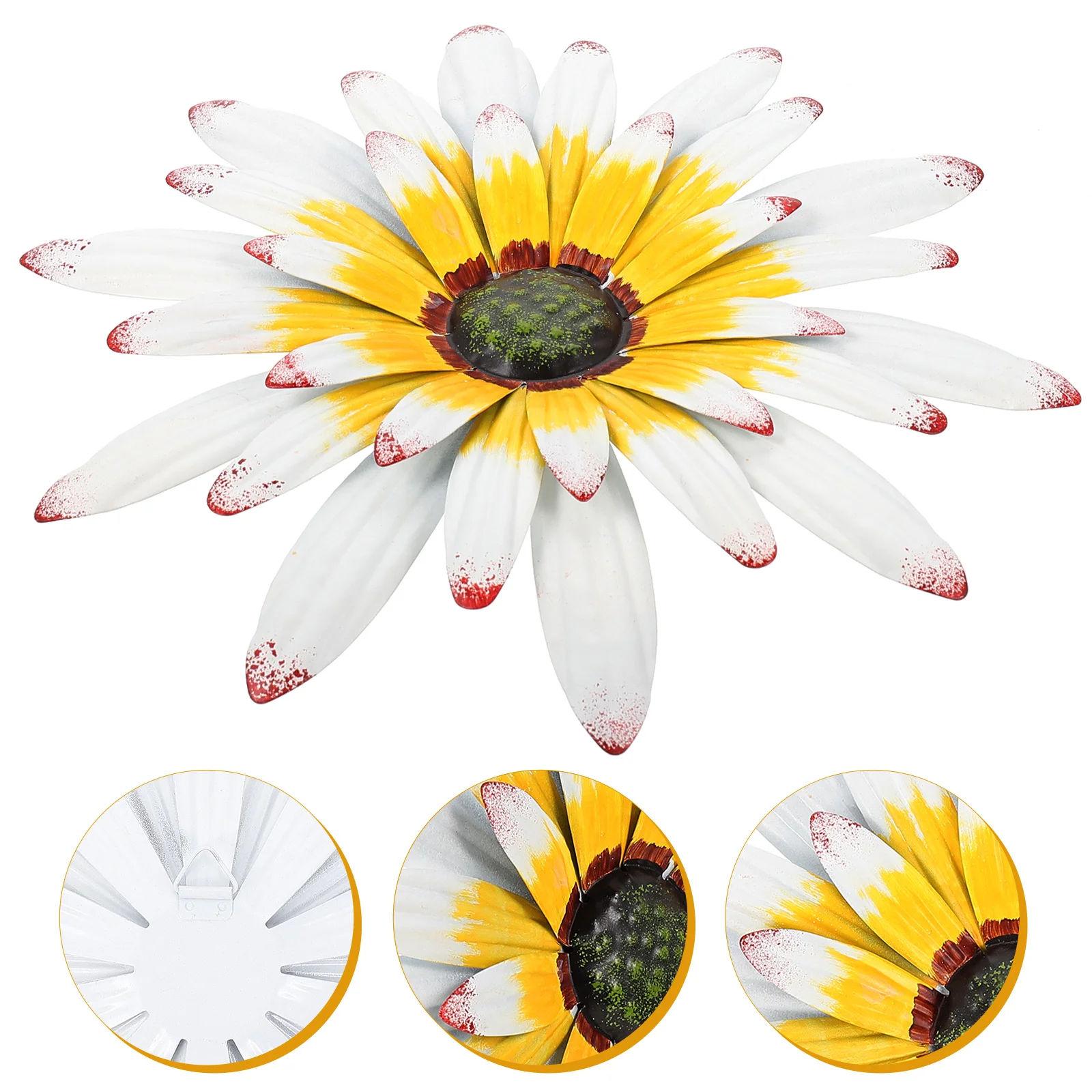 

Wall Metalflower Decor Garden Sculpture Hanging Succulent Decoration Floral Iron Fence Sunflower Outdoor Inspirational Daisy