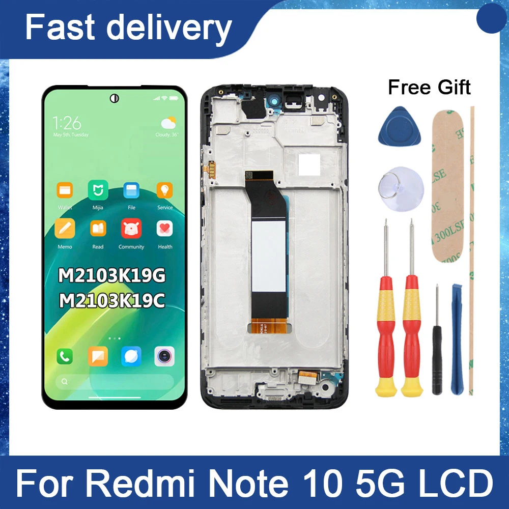 

AiNiCole 6.5'' For Xiaomi Redmi Note 10 5G LCD Display Touch Screen Digitizer Assembly poco m3 pro 5g LCD Screen Replacement