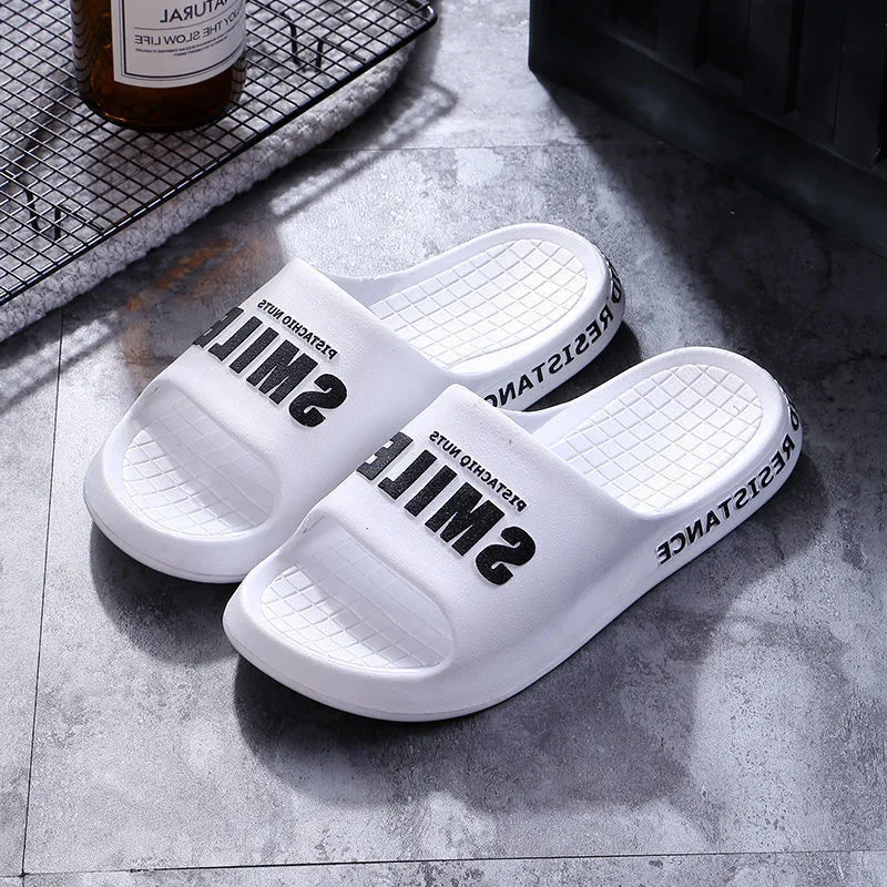 

Summer Women's Flip Flops PVC Soft Sole Non-slip Slides Men Beach Slippers Sandals Home Indoor Bathroom Couple Slippers