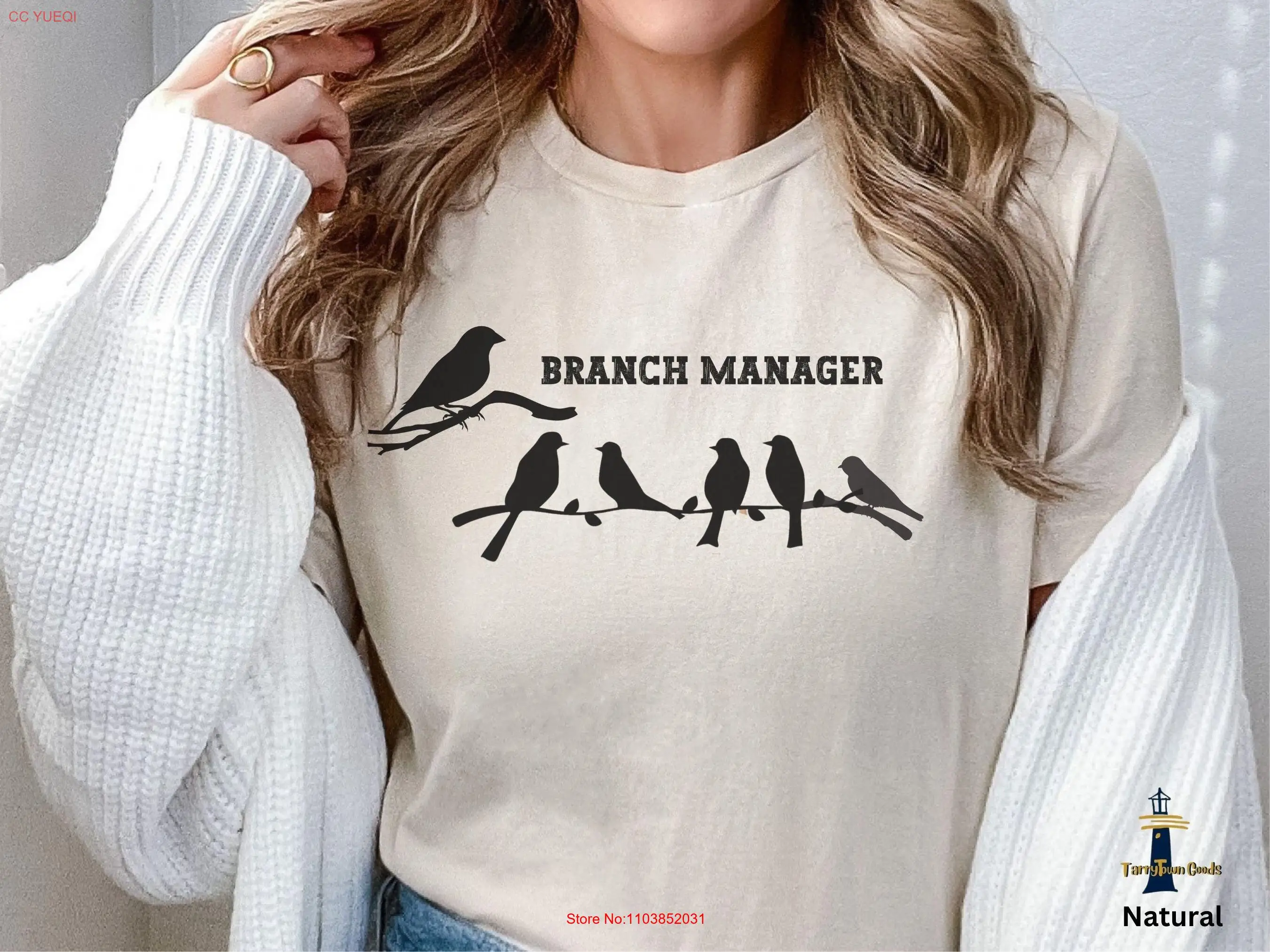Branch Manager tee shirt Birds on Easter or Spring Jersey T avian Lover gift Organic USA Cotton cute soft
