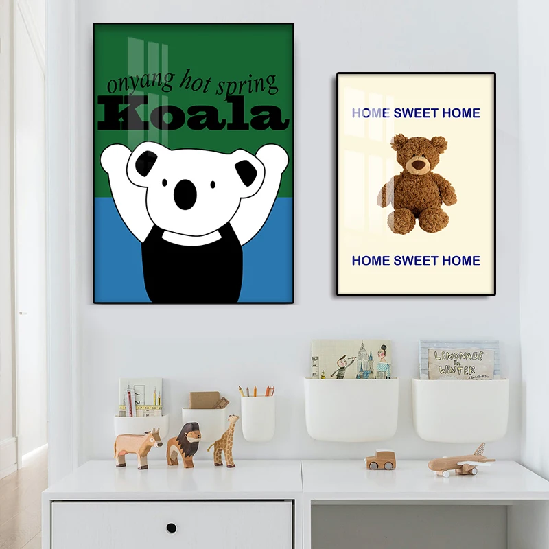 Современная мультяшная Милая Мишка Тедди Ins Скандинавская настенная фотография