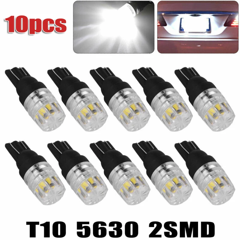 

10pcs LED Light Bulbs White T10 2SMD LED High Power Dome Map License Plate Light Bulbs W5W 194 147 152 158 159 161 168 2825