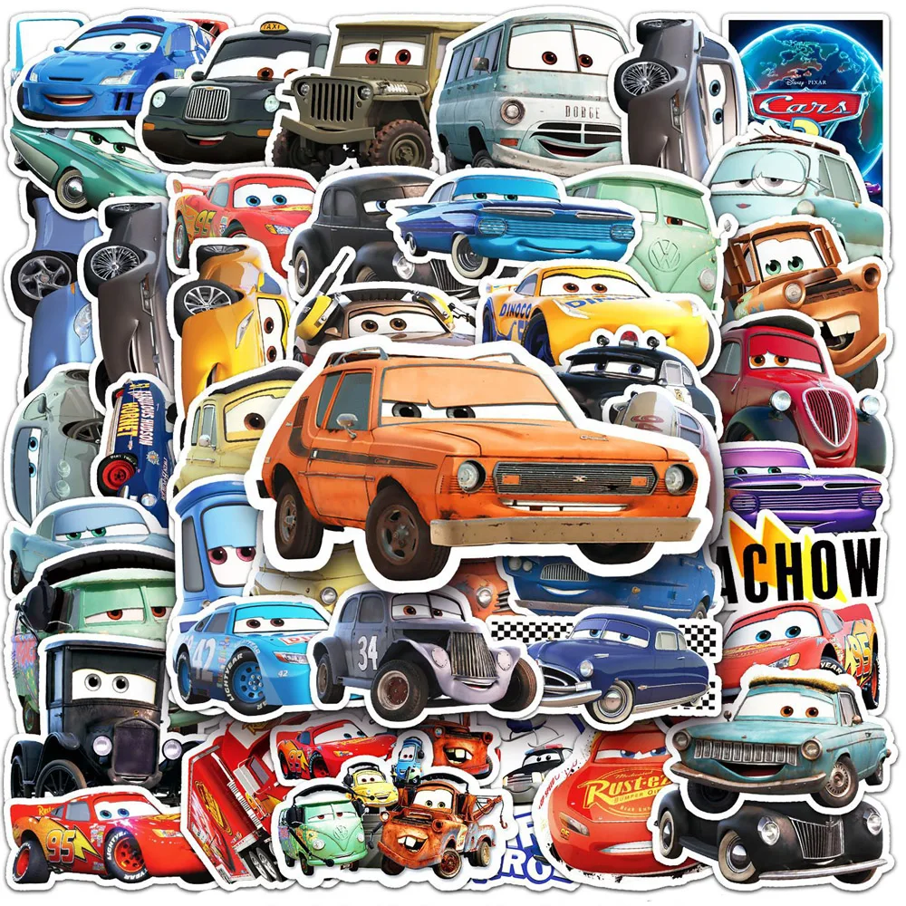 

10/30/50pcs Disney Cars Cartoon Stickers for Kids Lightning Mrqueen Dor hudson Cute Stickers DIY Laptop Water Bottle Luggage