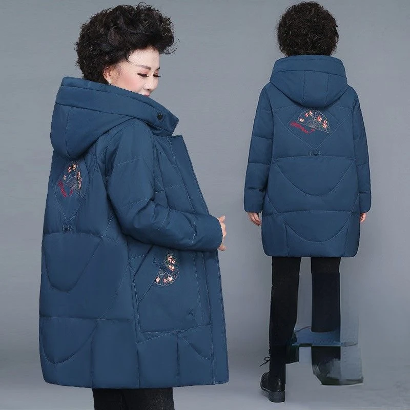 2023 Winter Women New Korean Style White Duck Down Coats Female Fashion Casual Loose Hooded Long Sleeve Jackets Clothing C80