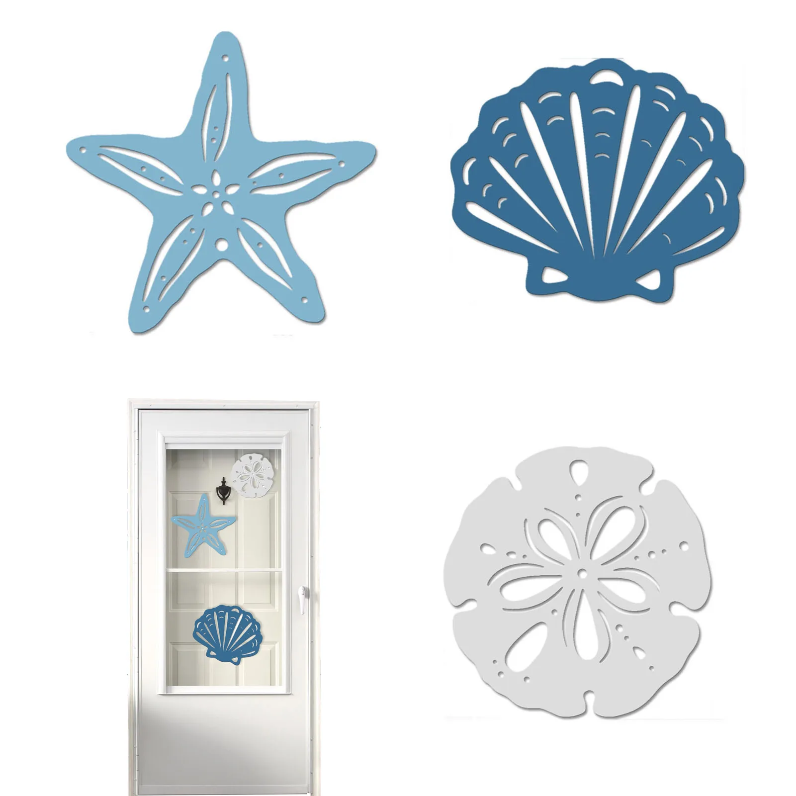 

Bathroom Decor Beach Decor Small Marine Coastal Ocean Ornaments For Home Wall Bathroom Shell Wooden Mediterranean Style Wall