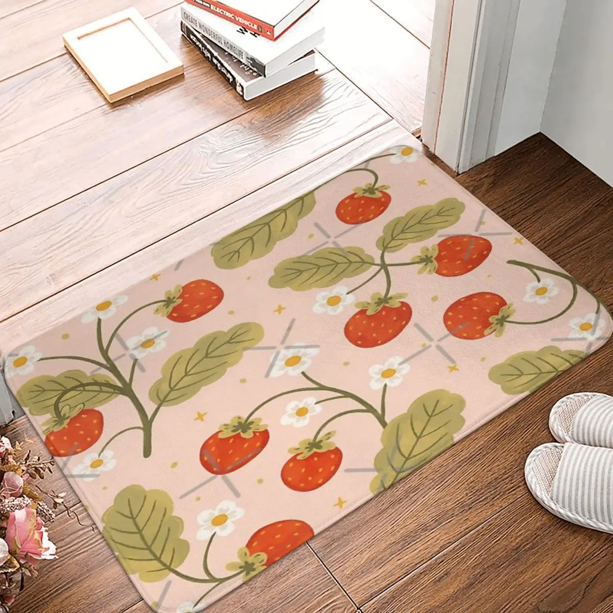 

Коврик из полиэстера с изображением клубники, 40 х60 см