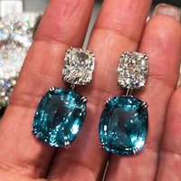 gorgeous cubic zirconia 925 silver women drop earrings gifts anniversary jewelry