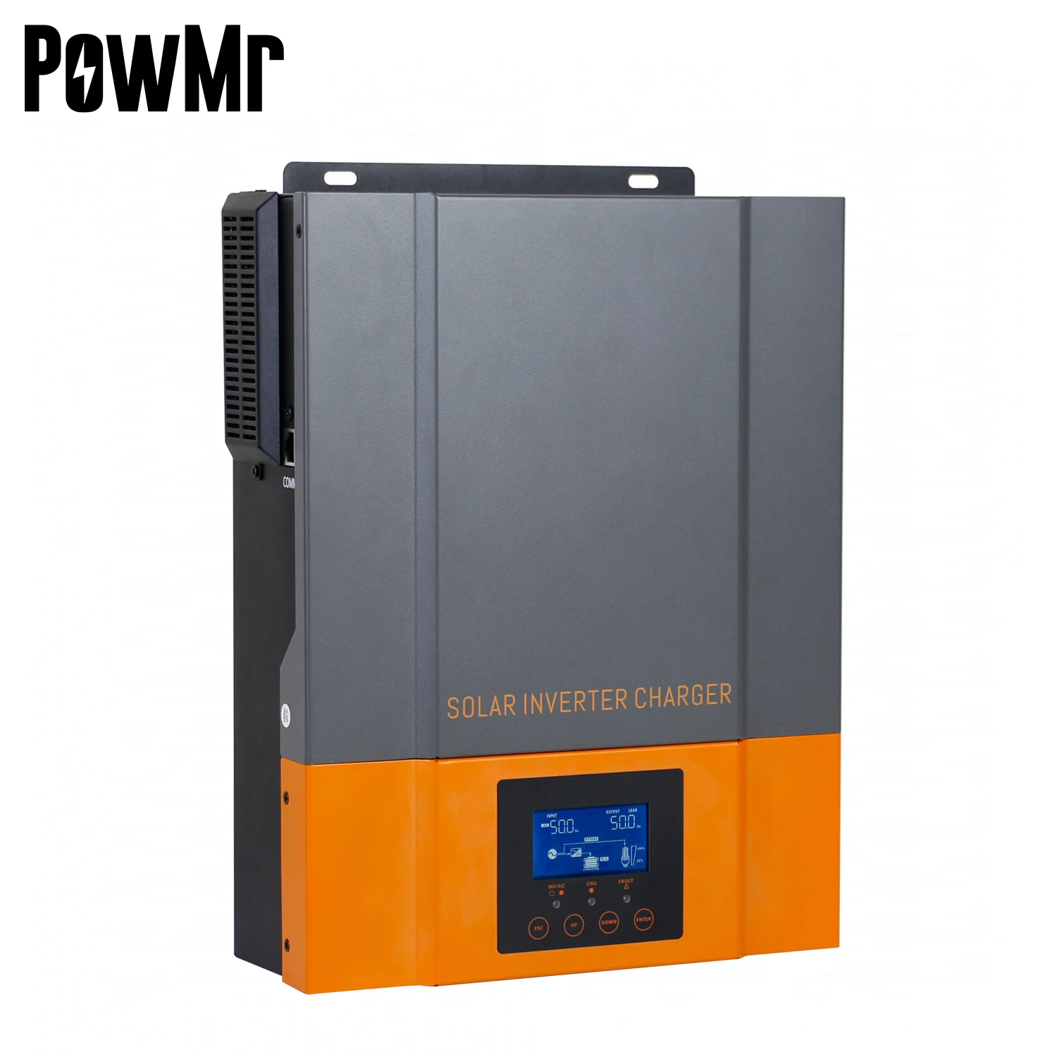 

PowMr High frequency 3KVA 2400W 24V 220V 450V Inbuilt 80A MPPT Charge Controller 2.4KW Pure Sine Wave Hybrid Solar Inverter