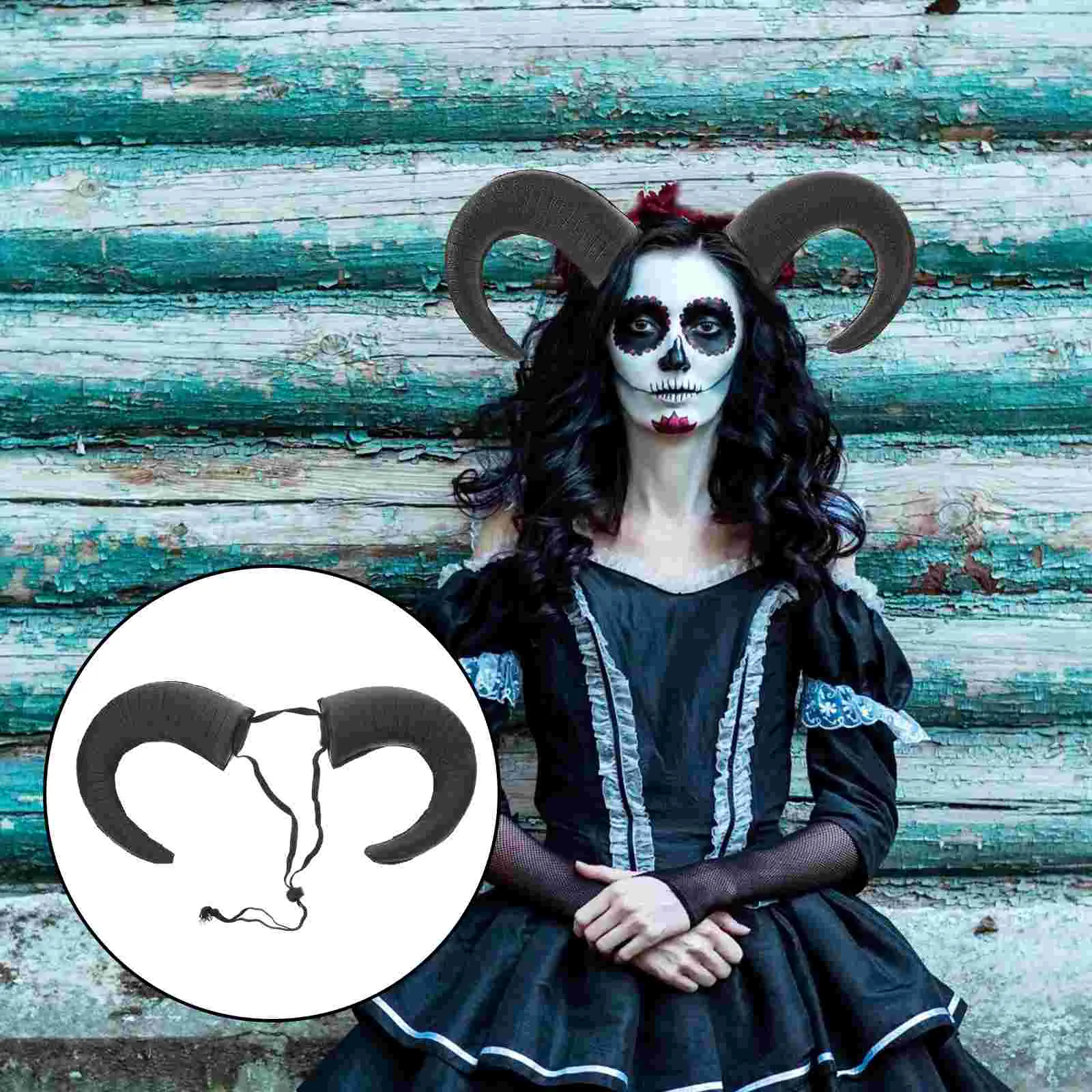 Демон Хэллоуин Убийца Ужасов Маски Косплей Черные Рога Регулируемые Головные