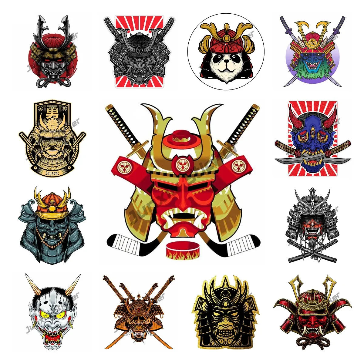 

Creative Samurai Monster Car Stickers Auto Accessories Interior Diesel Personality Stickers JDM RV Waterproof Car Decorative