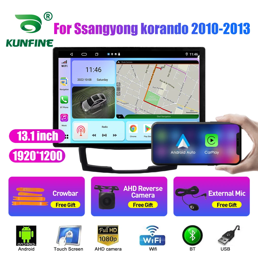 

13.1 inch Car Radio For Ssangyong korando 2010-2013 Car DVD GPS Navigation Stereo Carplay 2 Din Central Multimedia Android Auto