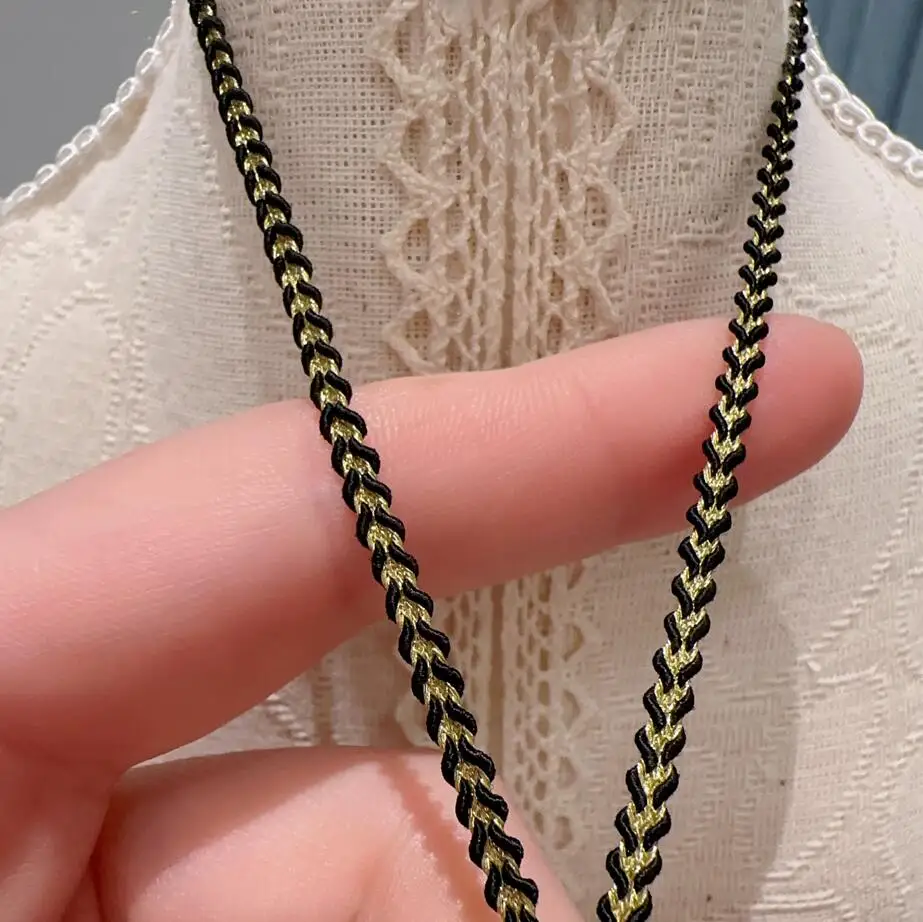 5 метров золотистая цветная мини кружевная отделка Лента изогнутая швейная