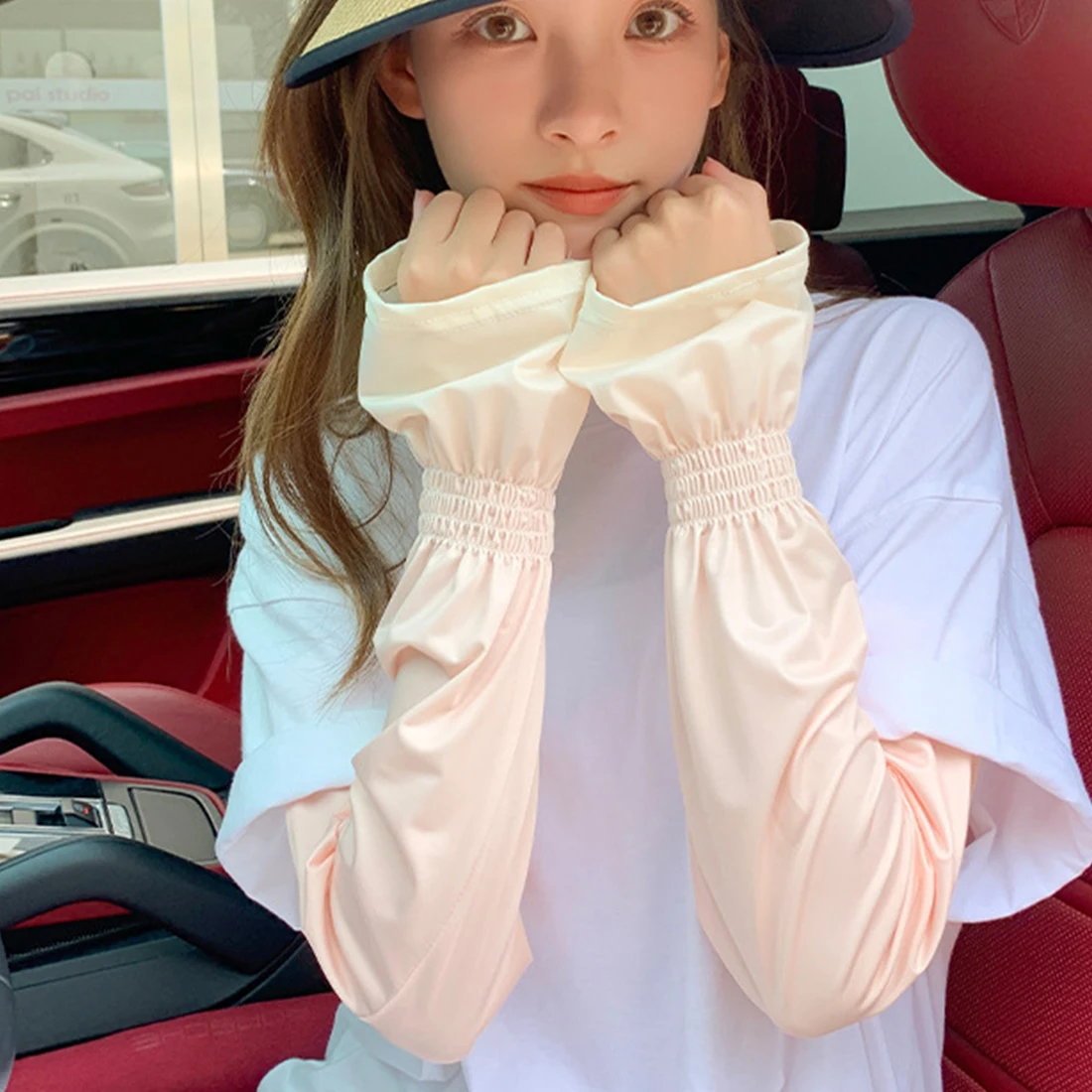 

Women Cooling Anti-UV Driving Arm Sleeves Girls Gradient Sun Protection Arm Covers Ladies Running Riding Outdoor Sports Sleeves