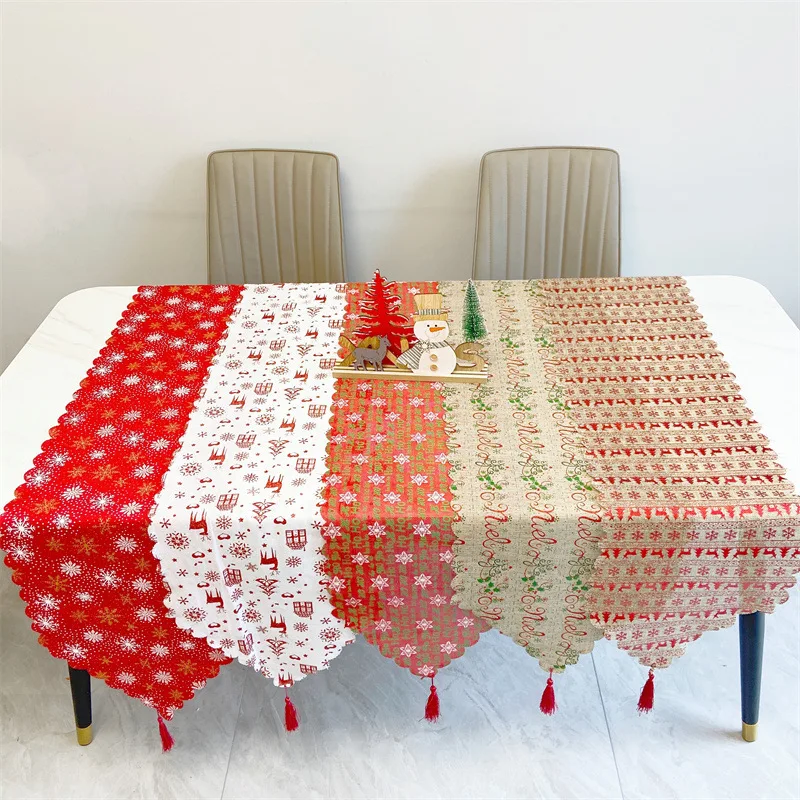 

33x180cm Creative Christmas Decorations Xmas Printed Table Runner Tablecloth Home Dining Table Supplies