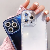luxury fashion diamond glitter powder phone case for iphone 13 pro max 12 11 x xs xr 7 8 plus transparent soft shockproof cover