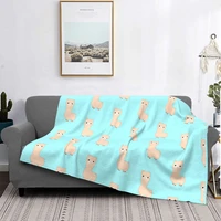llama alpaca pattern blanket flannel four seasons animal cute multifunctional soft blanket bedding office bed cover