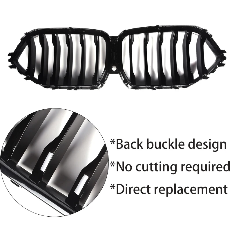 Глянцево-черная замена стайлинга автомобильного бампера из ABS для BMW X6 G06 X6M F96 2020-2022 передняя решетка решетки.
