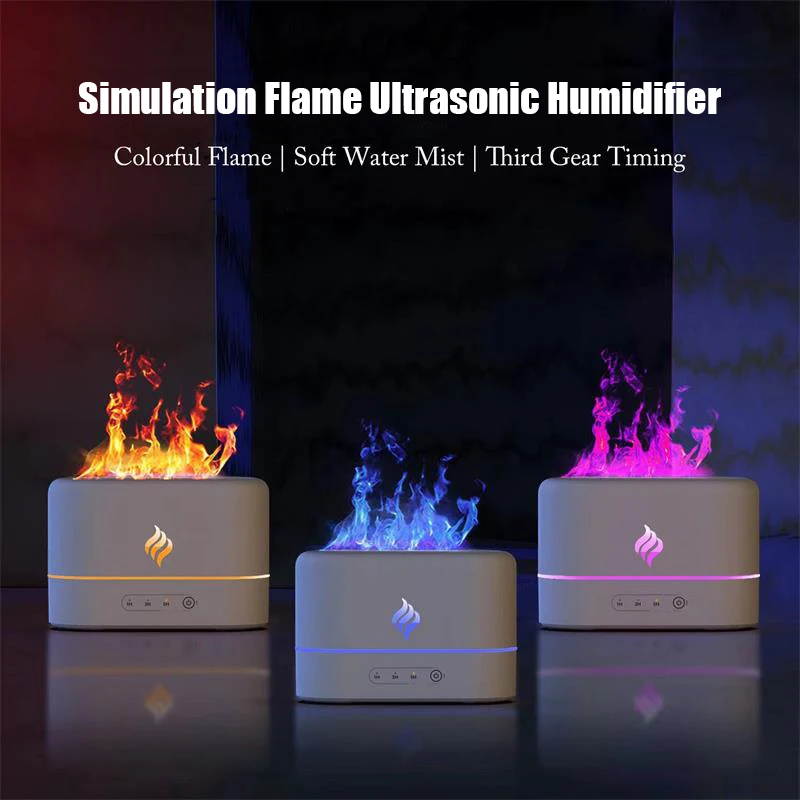 Simulation Flame Ultrasonic Humidifier USB Free Filter Essen