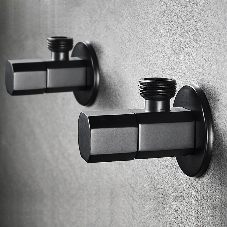 

1 шт. черный водяной клапан, угловые клапаны, латунный переключатель для биде для ванной комнаты, запчасти для смесителя ванной комнаты, переключатель для душа, аксессуары для туалета