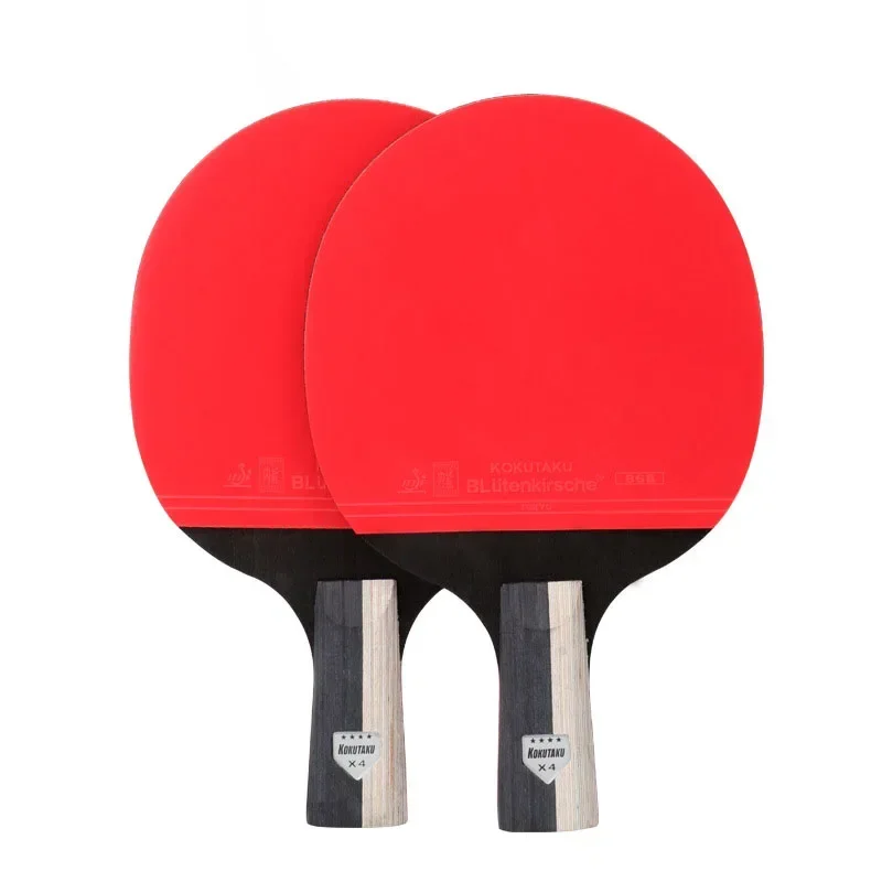 

KOKUTAKU 2PCS Professional Ping Pong 4 Stars Table Tennis Racket Bat Paddle Tenis De Mesa Carbon ITTF Certification