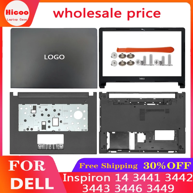 

NEW For Dell Inspiron 14 3441 3442 3443 3446 3449 Series Laptop Upper Case C Cover Palmrest /Bottom Case Black