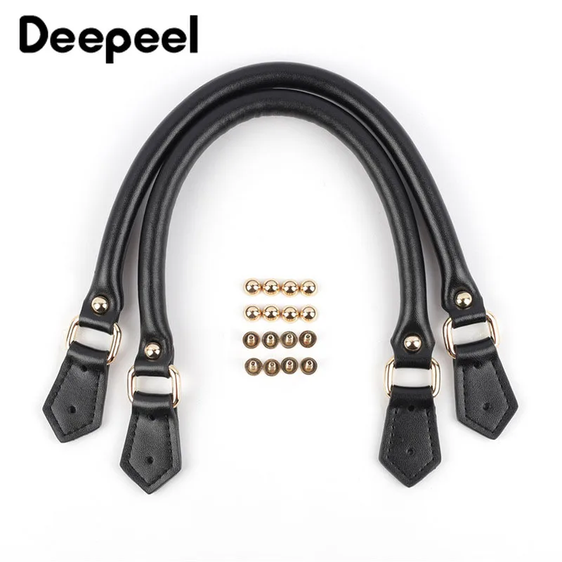 2Pcs Deepeel 40cm High Quality Leather Handles Women's Bags Shoulder Straps for Handbag DIY Replacement Handle Bag Accessories
