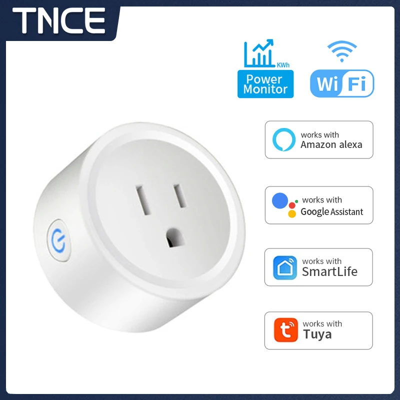 

TNCE Tuya Smart Socket WiFi US Plug 10A/16A/20A Timing Function Smart Life Remote Control Voice Control With Alexa Google Home