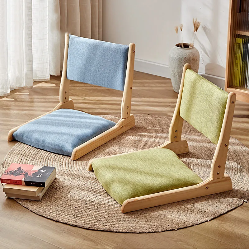 

Lazy Sofa Tatami Seat Japanese Folding Chairs PU Leather With Wooden Living Room Dormitory Chair Recliner Home Furnioture