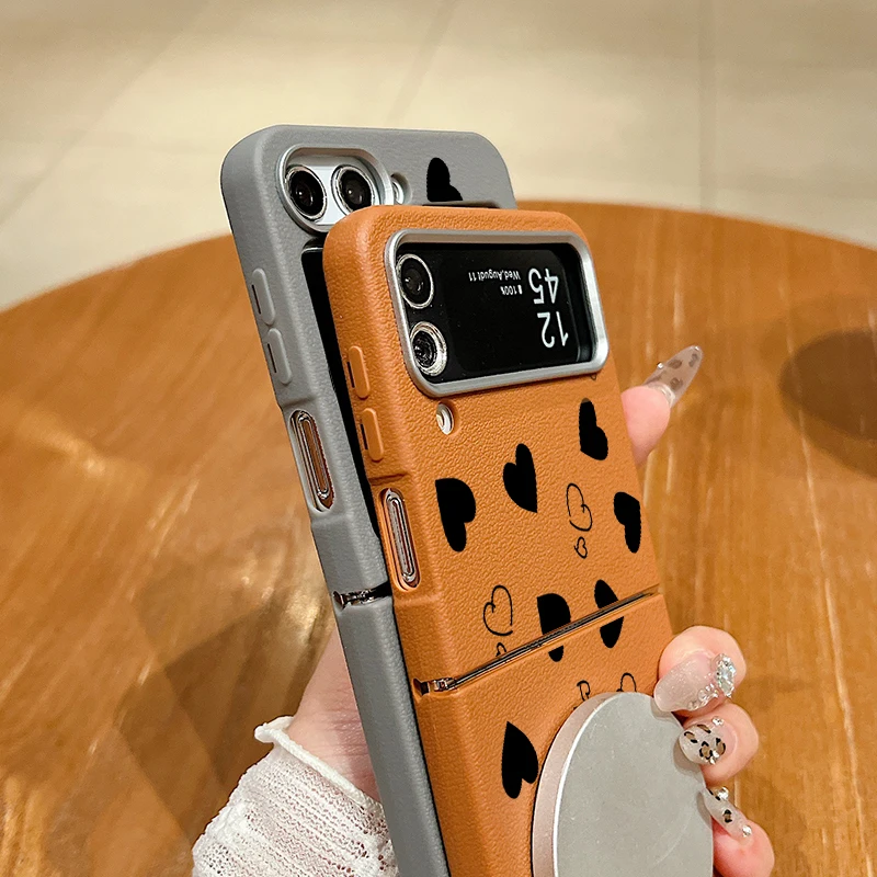 Мягкий силиконовый чехол с текстурой кожи для Magsafe Samsung Galaxy Z Flip6 Flip5 Flip4 Flip3 5G