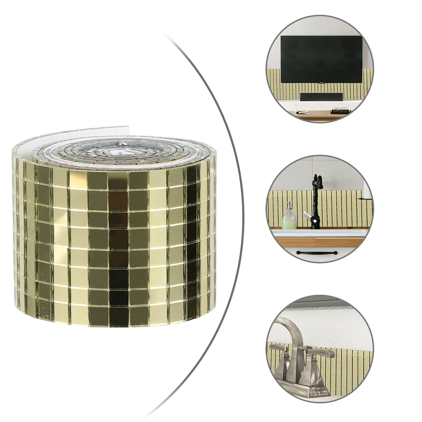 

Mosaic Tiles Mirror Walltile Square Adhesive Stickers Sticker Self Mini Mirrors Stick Peel Craft Decorativeties Decal Bathroom